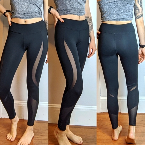 Fabletics Cut Out Mesh Leggings Black 